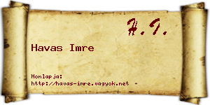 Havas Imre névjegykártya